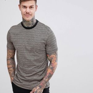 River Island t-shirt with monogram in brown